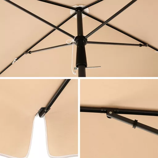 Regulowany Parasol Słoneczny z Torbą, 2x1.25m Orzech