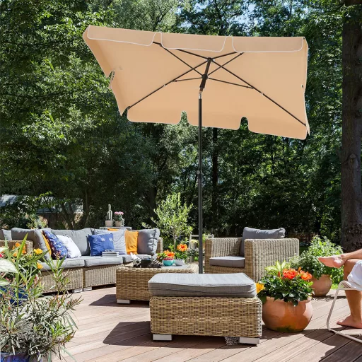 Regulowany Parasol Słoneczny z Torbą, 2x1.25m Orzech