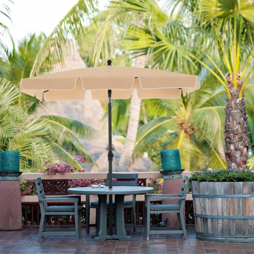 Regulowany Parasol Słoneczny z Torbą, 2x1.25m Orzech