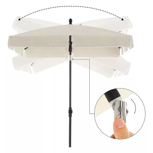 Regulowany Parasol Słoneczny z Torbą, 2x1.25m Beżowy