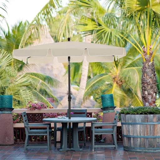 Regulowany Parasol Słoneczny z Torbą, 2x1.25m Beżowy