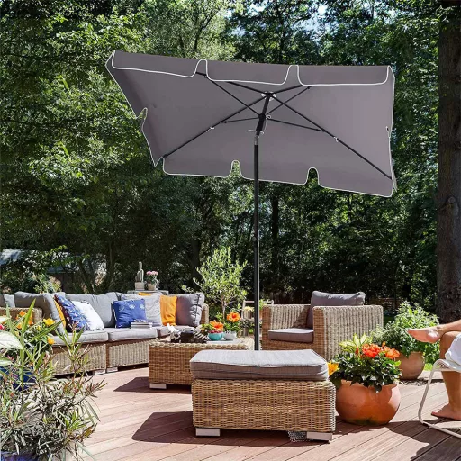 Regulowany Parasol z Torbą 2x1.25m Szary