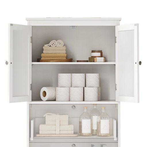 Szafka z 2 drzwiami i 2 szufladami 60x30x110 cm