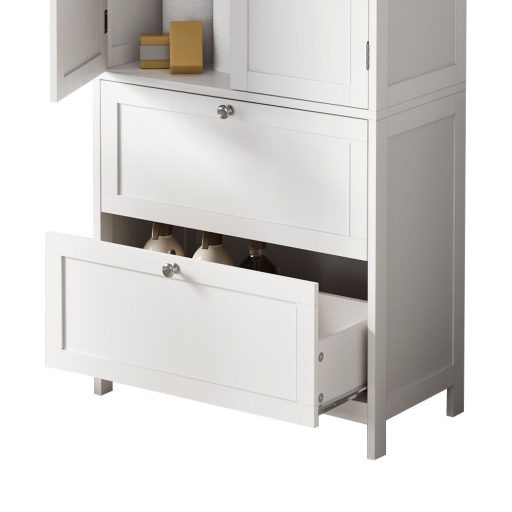 Szafka z 2 drzwiami i 2 szufladami 60x30x110 cm