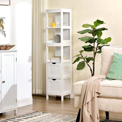 Szafka z 3 półkami i 2 szufladami 30x30x141.5 cm