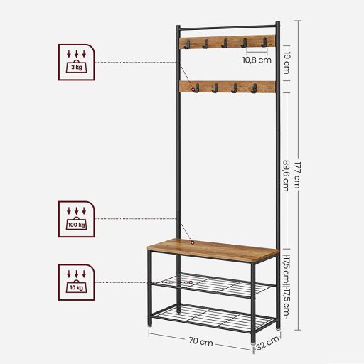 Panel ścienny do przedpokoju 70x32.5x175 cm