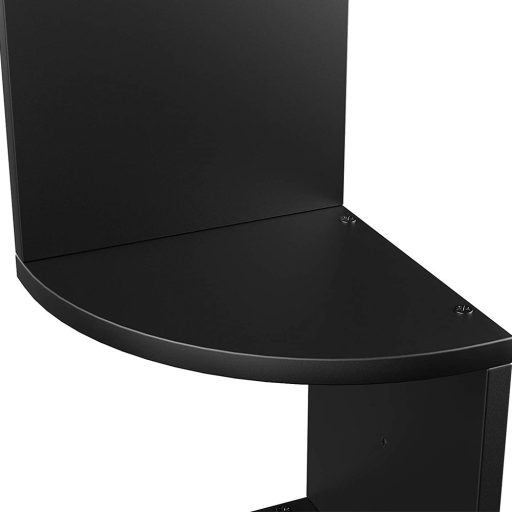 Narożny regał na książki czarny 20x20x126 cm