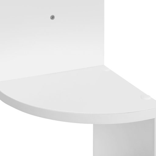 Narożny regał na książki biały 20x20x126 cm