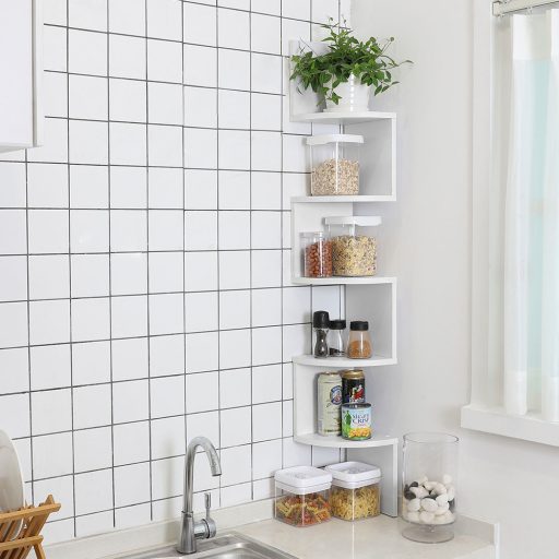 Narożny regał na książki biały 20x20x126 cm