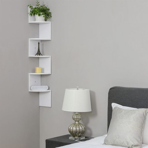 Narożny regał na książki biały 20x20x126 cm