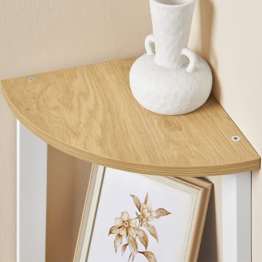 Półka narożna, biała 33.4x33.4x124.5 cm