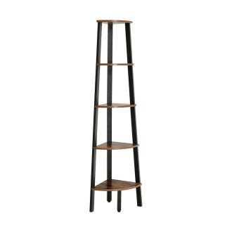 Półka narożna, czarna 37,2x37,2x159 cm