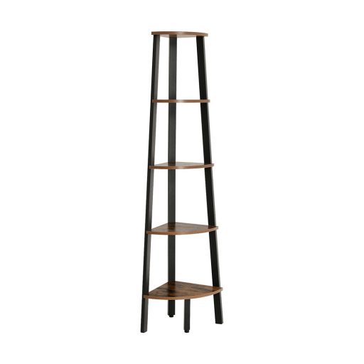 Półka narożna, czarna 37,2x37,2x159 cm