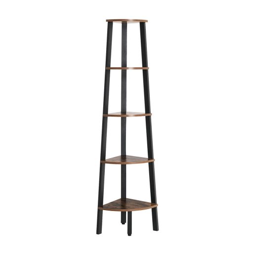 Półka narożna, czarna 37,2x37,2x159 cm