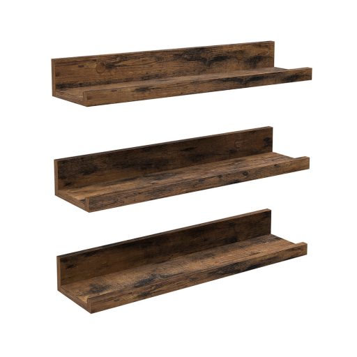 Zestaw 3 drewnianych półek ściennych