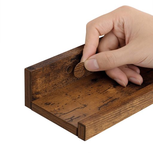 Zestaw 3 drewnianych półek ściennych