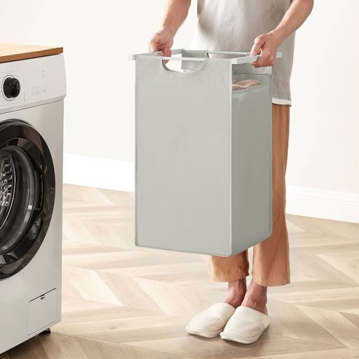 Kosz na pranie z 3 przegrodami, ecru