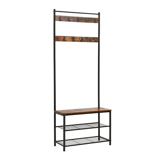 Ściana do przedpokoju, brązowa, 32 × 70 × 175 cm