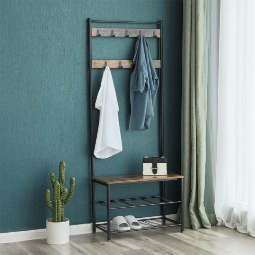 Ściana do przedpokoju, brązowa, 32 × 70 × 175 cm