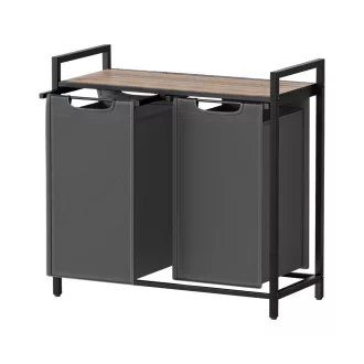 Kosz na pranie z 2 przegrodami, ciemnoszary