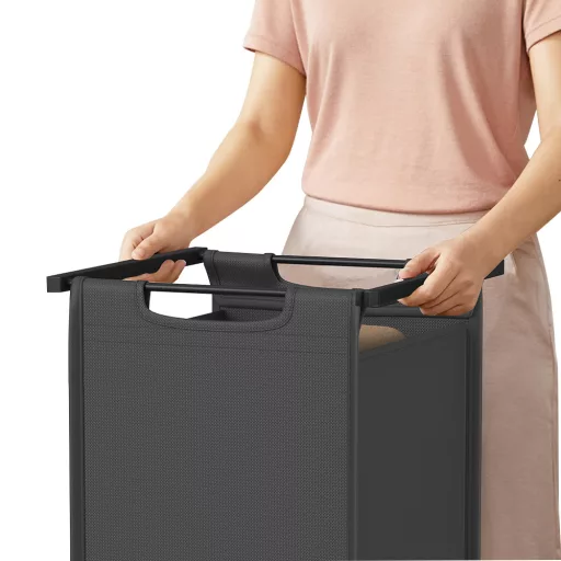 Kosz na pranie z 2 przegrodami, ciemnoszary