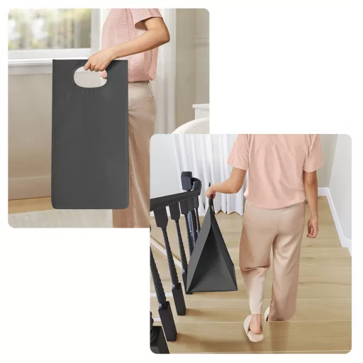 Kosz na pranie z 2 przegrodami, ciemnoszary