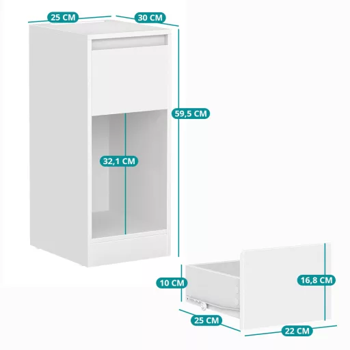 Wąska szafka nocna 25x30x59,5cm