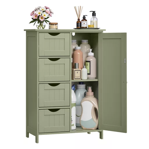 Szürke-zöld Fiókos Szekrény 55x30x82.2cm