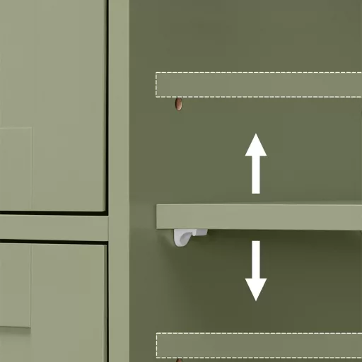 Szürke-zöld Fiókos Szekrény 55x30x82.2cm