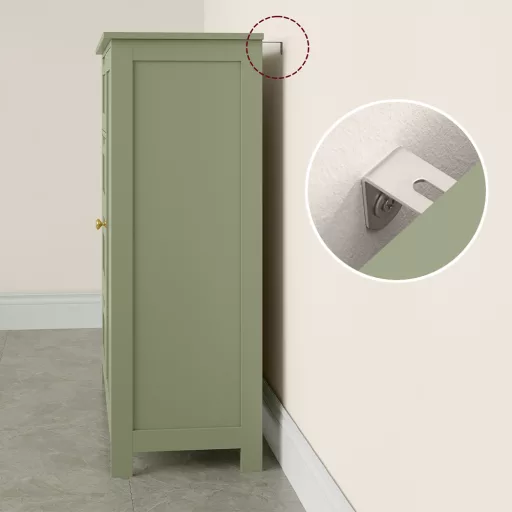 Szürke-zöld Fiókos Szekrény 55x30x82.2cm