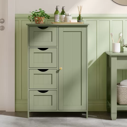 Szürke-zöld Fiókos Szekrény 55x30x82.2cm