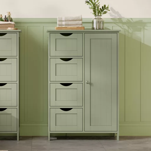 Szürke-zöld Fiókos Szekrény 55x30x82.2cm