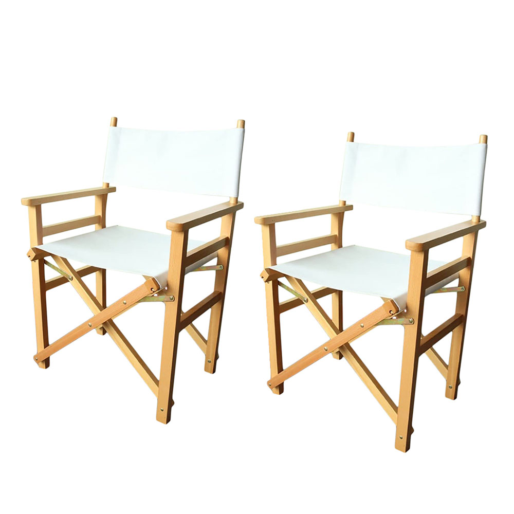 Krzesło Reżyserskie, 2 Szt, W Kilku Kolorach-białe