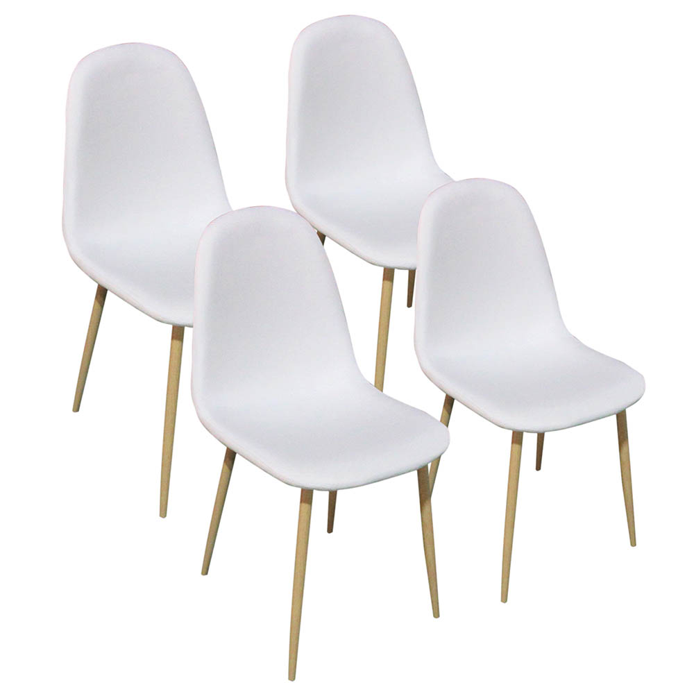 4 Krzesła Z Tkaniny, Białe