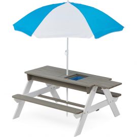 Stół piknikowy dla dzieci 3 w 1 z parasolką