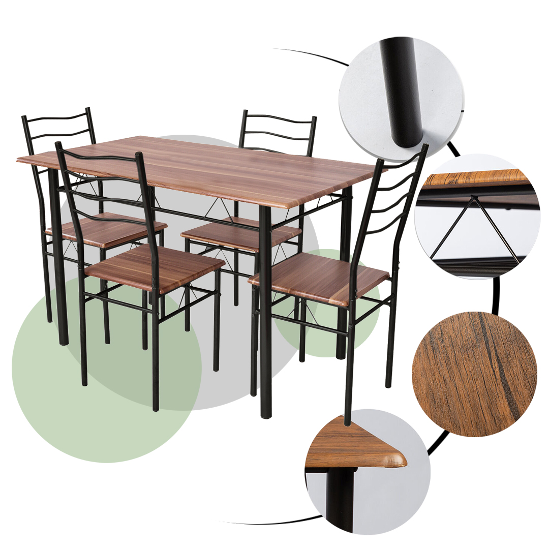 Stół Metalowy Z 4 Krzesłami