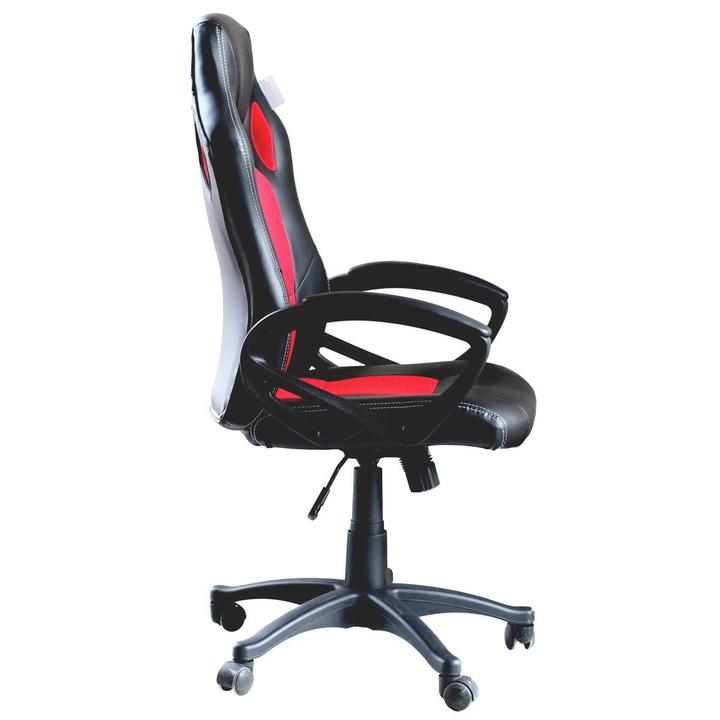 Krzesło Gamingowe Z Kolorowym Oparciem, Czerwone