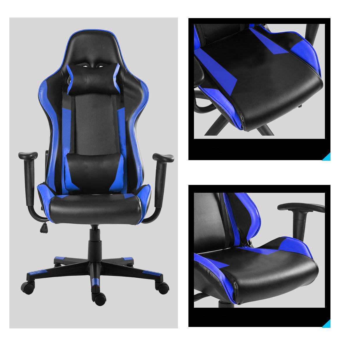 Krzesło Gamingowe W Kilku Kolorach - Pro-niebieskie