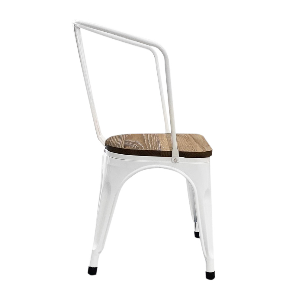 Krzesło Metalowe Do Jadalni Panni, 2 Szt-jasne Drewniane Siedzisko