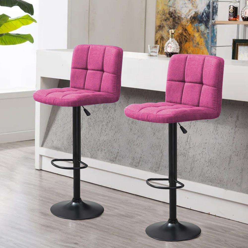 2 Krzesła Barowe Z Siedziskiem Z Tkaniny W Kilku Kolorach-pink