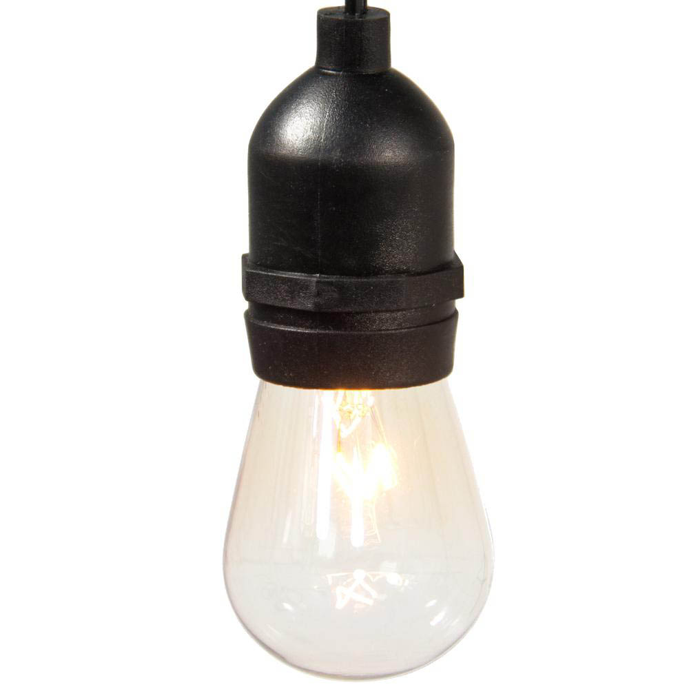 Sznur świetlny LED, Wodoodporny, 15 Lampek Z Diodami LED, Gwint E27, 14,6 M, Barwa światła Ciepła Biel