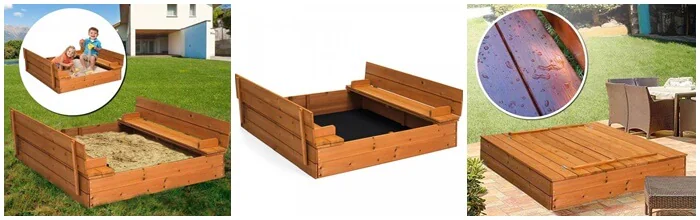 Domek z piaskownicą – większy model z regulowanym dachem