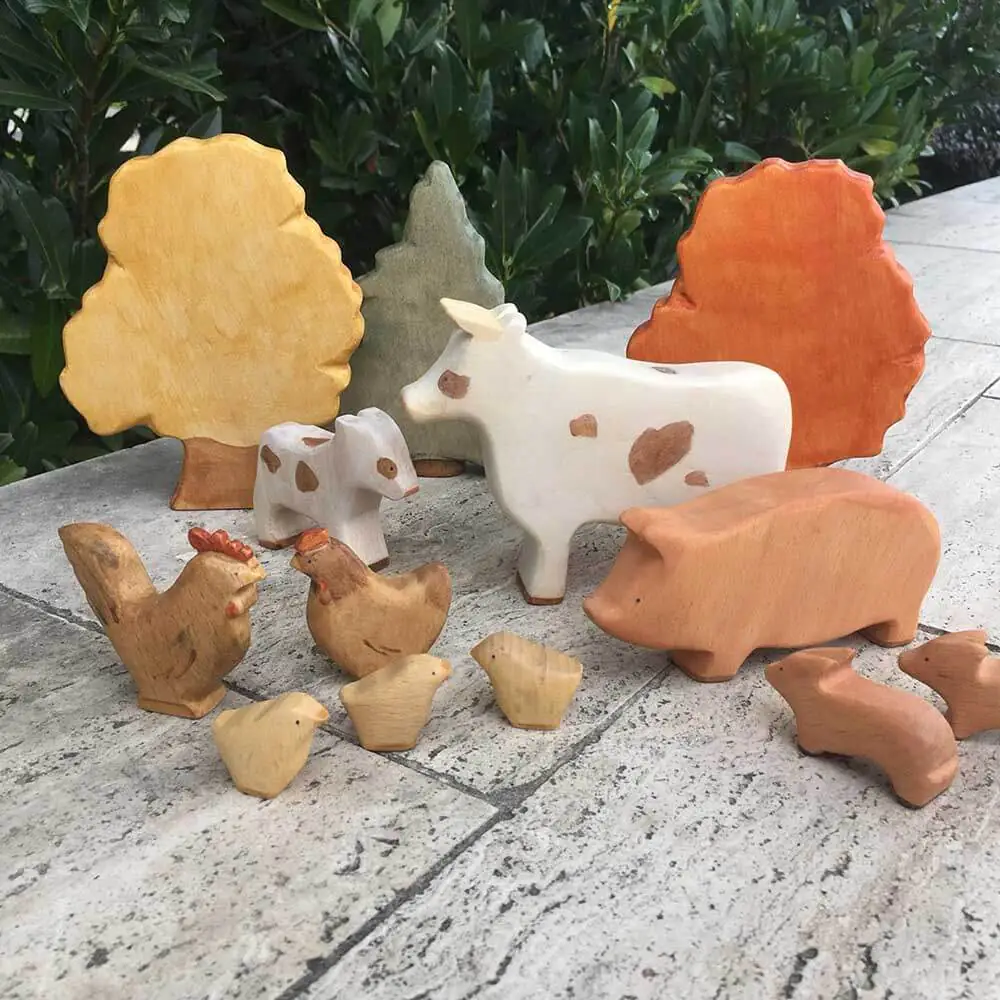 Drewniane, ręcznie robione zabawki ekologiczne